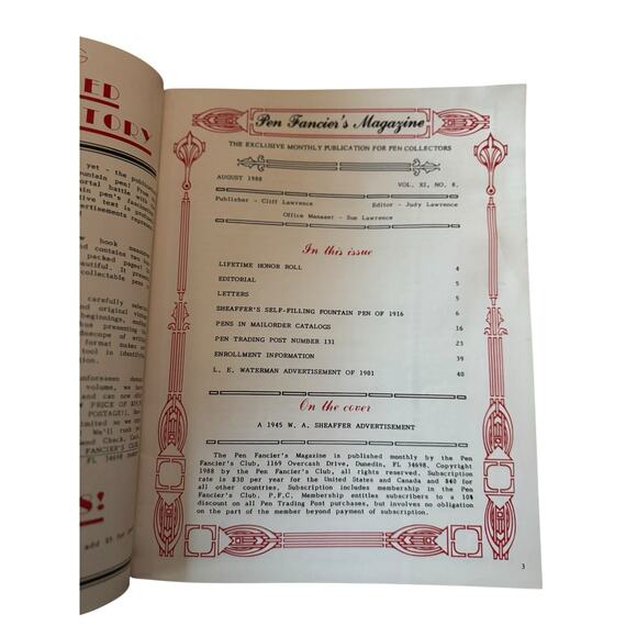 VTG Pen Fancier's Magazines (4) Oct/Nov 1986, Aug/Nov 1988 Fountain Pen Waterman - Picture 9 of 11